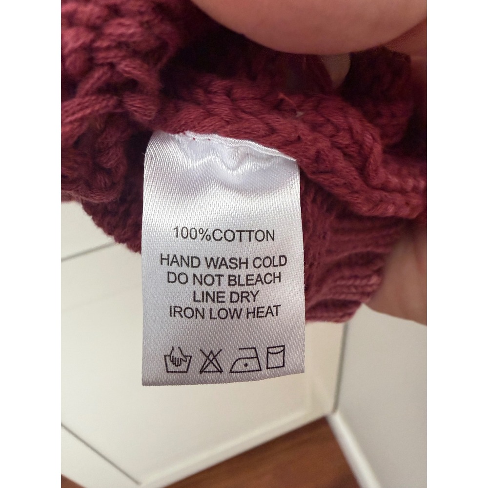 we:some mauve textured knit med crewneck sweater open-weave diamond pattern - Picture 8 of 8